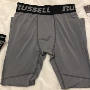 NWT Russell Athletic Compression Pant Grey Boys 10/12 Dri Power 360
